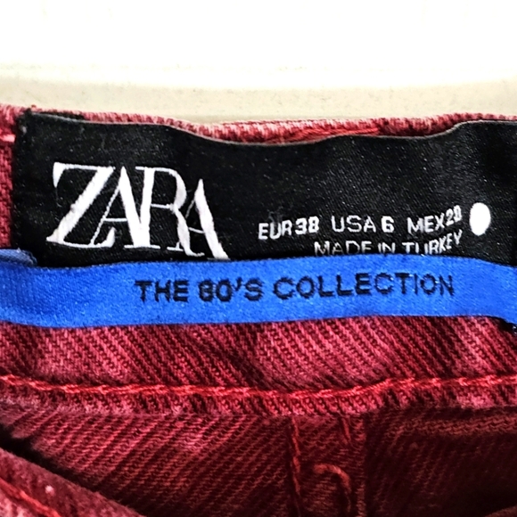 Zara The 80s Collection High Waist Jeans 6 Pink Casual Punk Kidcore Pleats Baggy - Picture 2 of 8